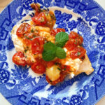 quick chicken with tomatoes and burrata